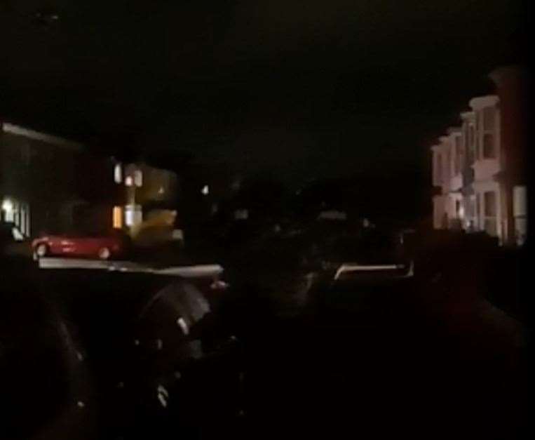 Screenshot from the video by a Cromwell Road resident of the darkness