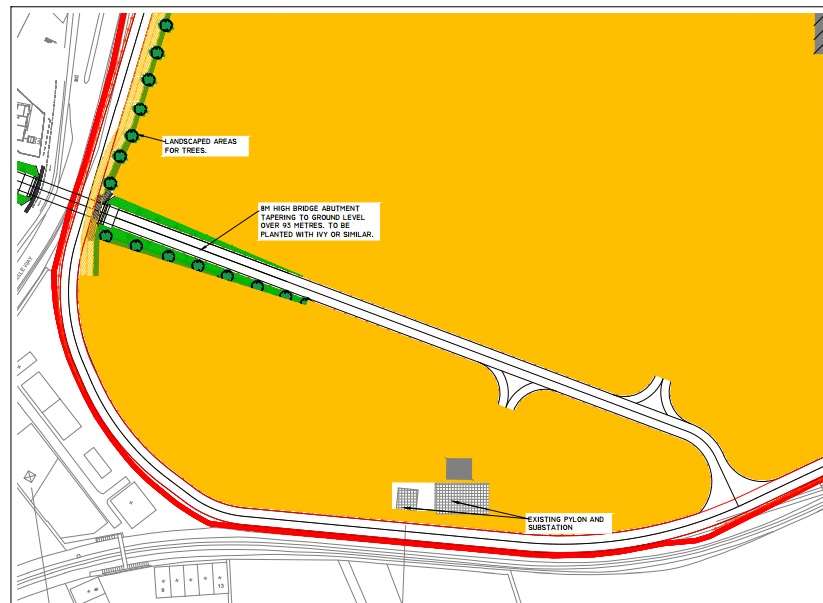 Plan of where bridge will go.