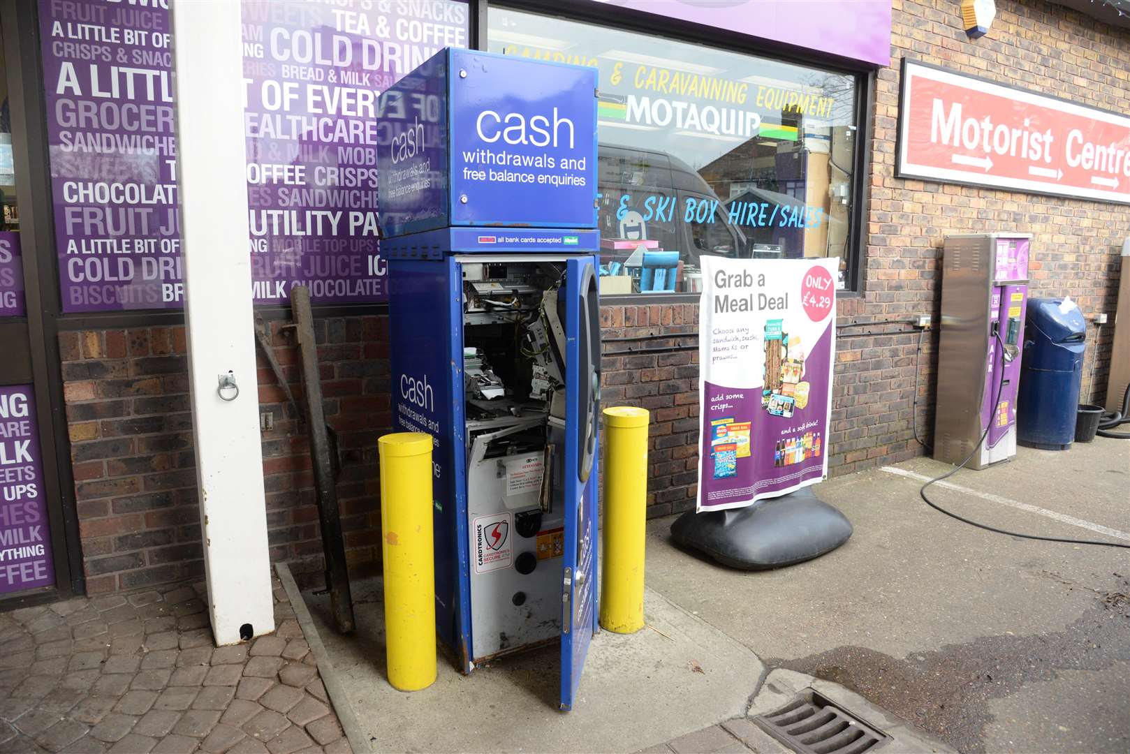 The cash machine was badly damaged in the raid