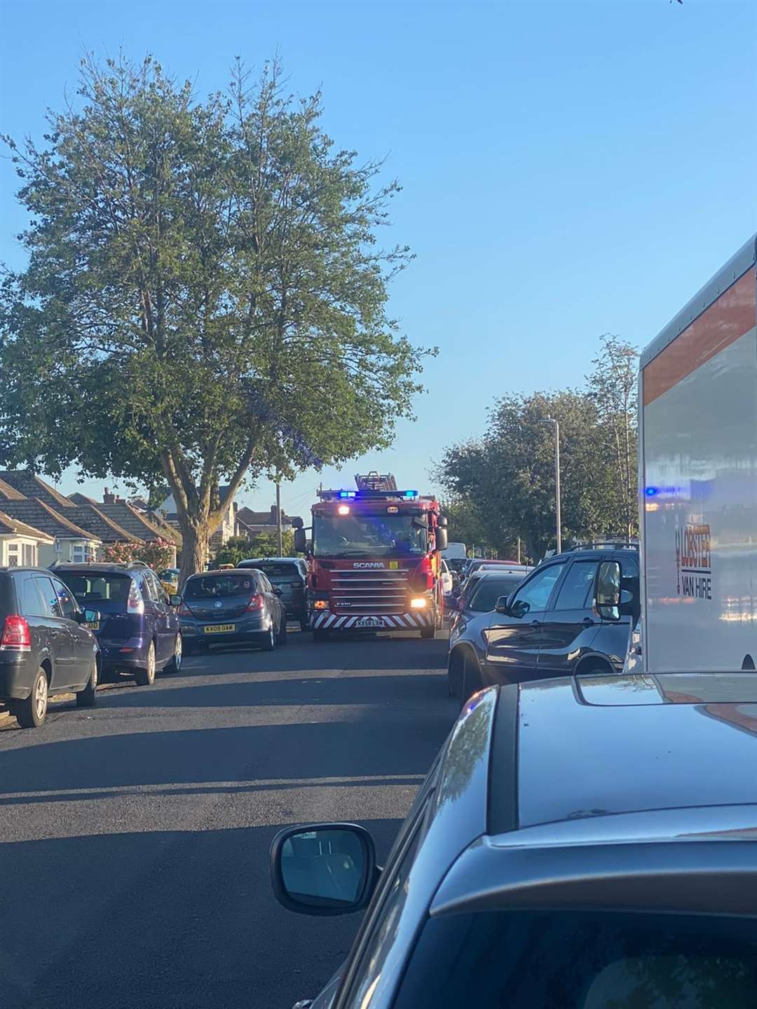 Cars block a fire engine coming down Botany Road.Picture: Friends of Botany Bay and Kingsgate