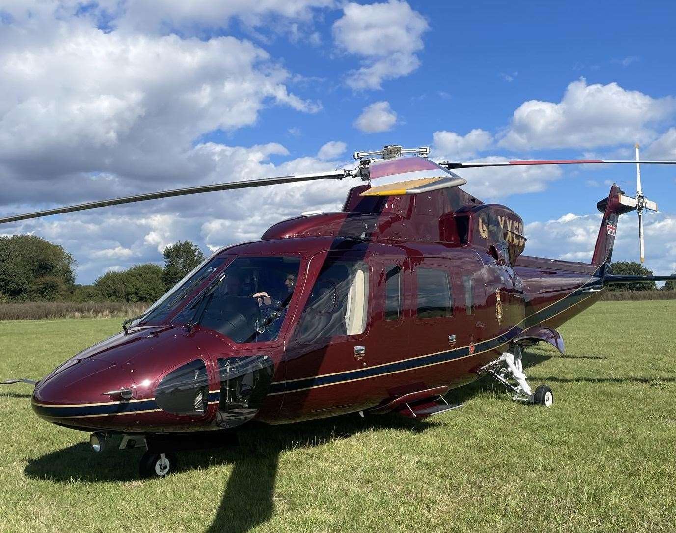 Princess Anne arrived by helicopter for her trip to Kent. Picture: Lydden Hill Race Circuit