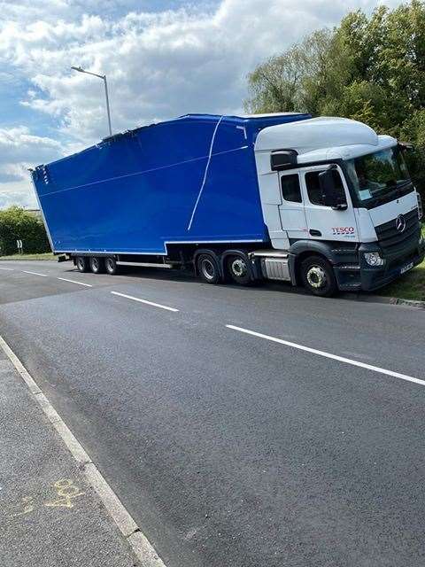 A road in Tunbridge Wells was shut after a Tesco lorry crashed into a bridge