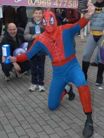 Fathers4Justice campaigner in traditional gear