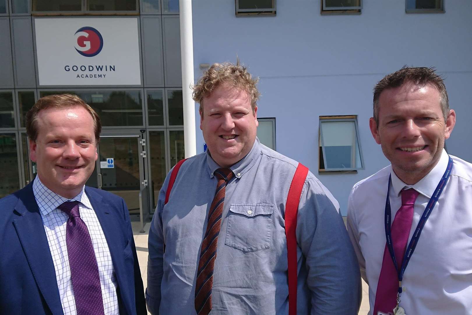 MP Charlie Elphicke with Thinking Schools Academy Trust chief executive Stuart Gardner and principal Simon Smith