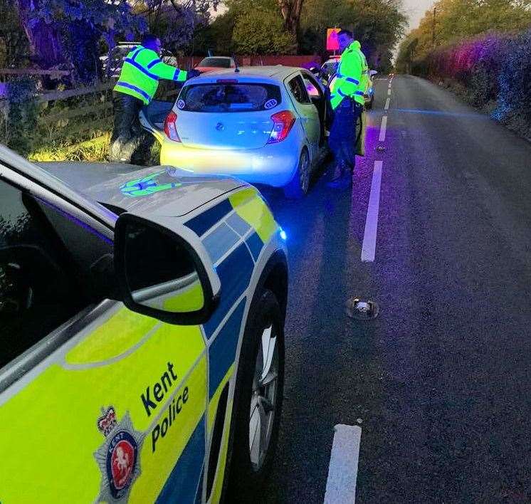 Police have arrested five people near Westerham this morning. Picture: @kent_police