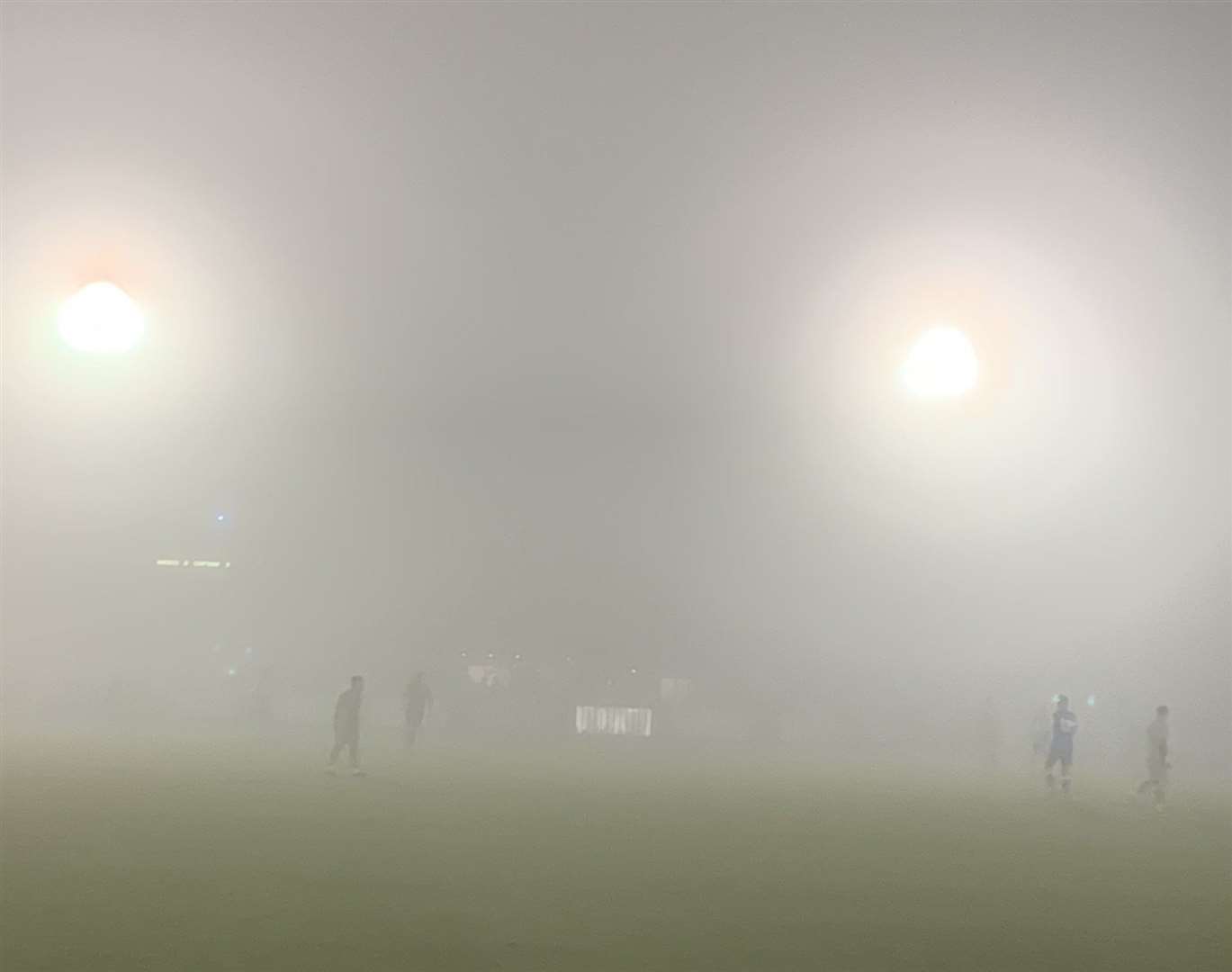 Heavy fog at Longmead Picture: Tonbridge Angels Twitter