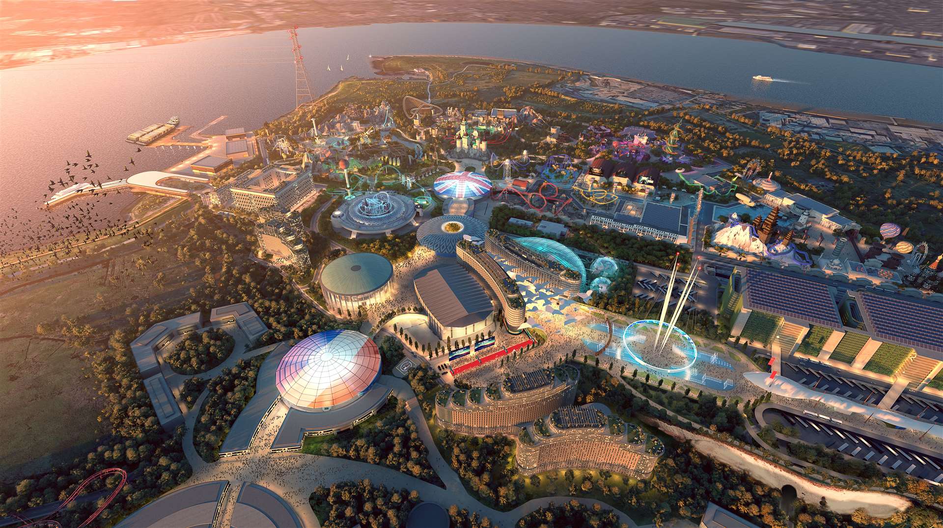 The latest detailed artist impression of what the London Resort theme park will look like