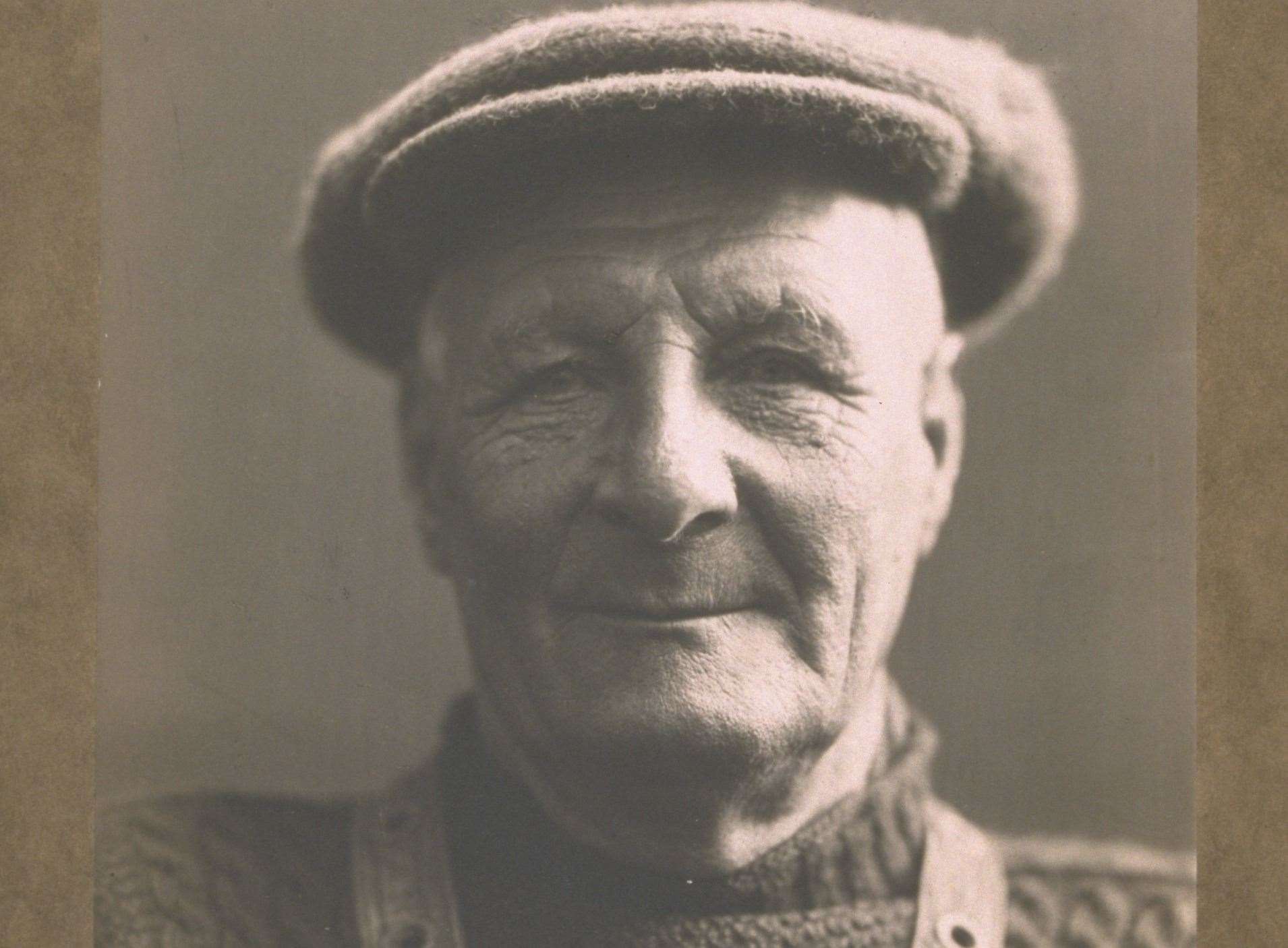 The RNLI’s most decorated crew member Henry Blogg, coxswain of Cromer lifeboat, in his jersey, cap and Kapok lifejacket in 1942. Image: RNLI.