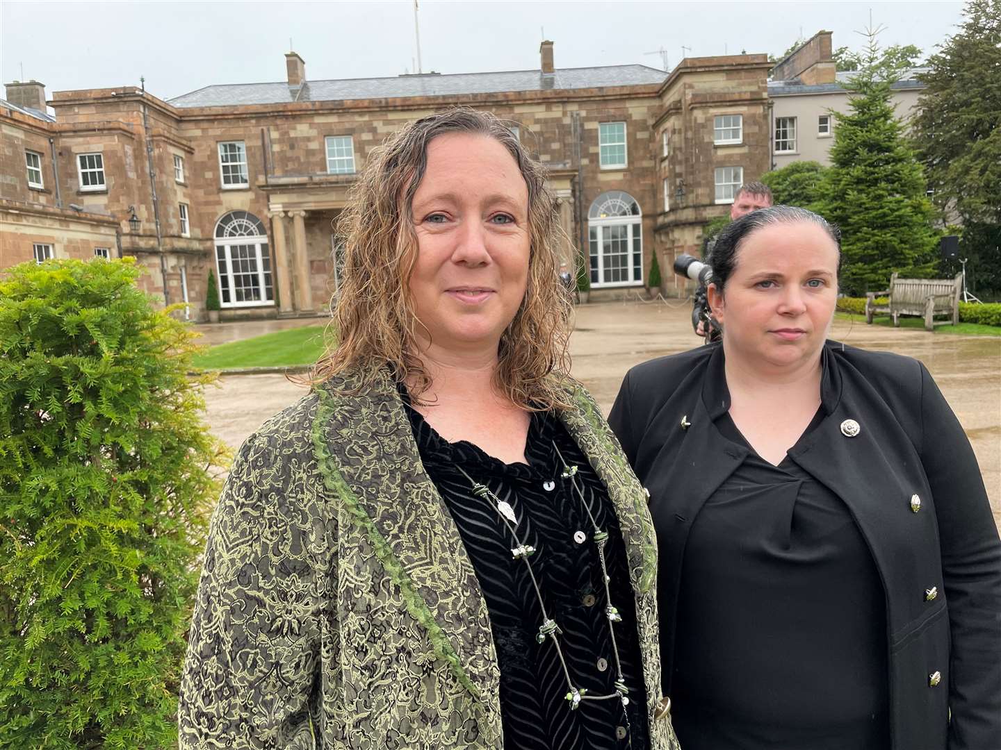 Pauline Hampton and Collette McGowan were invited to Hillsborough Castle (Jonathan McCambridge/PA)