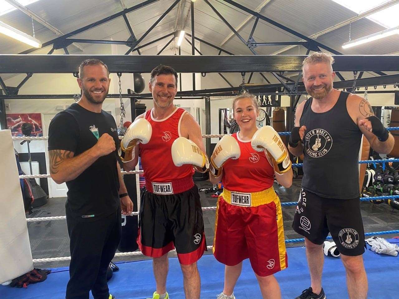 Charlotte Nichols and Stuart Bates took on boxing as part of the 17-day challenge (Family handout/PA)