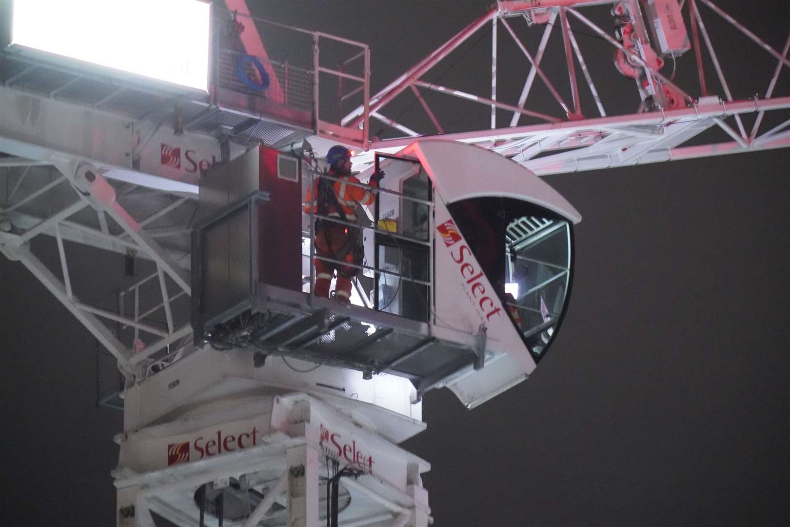 Engineers inspect the crane (Danny Lawson/PA)