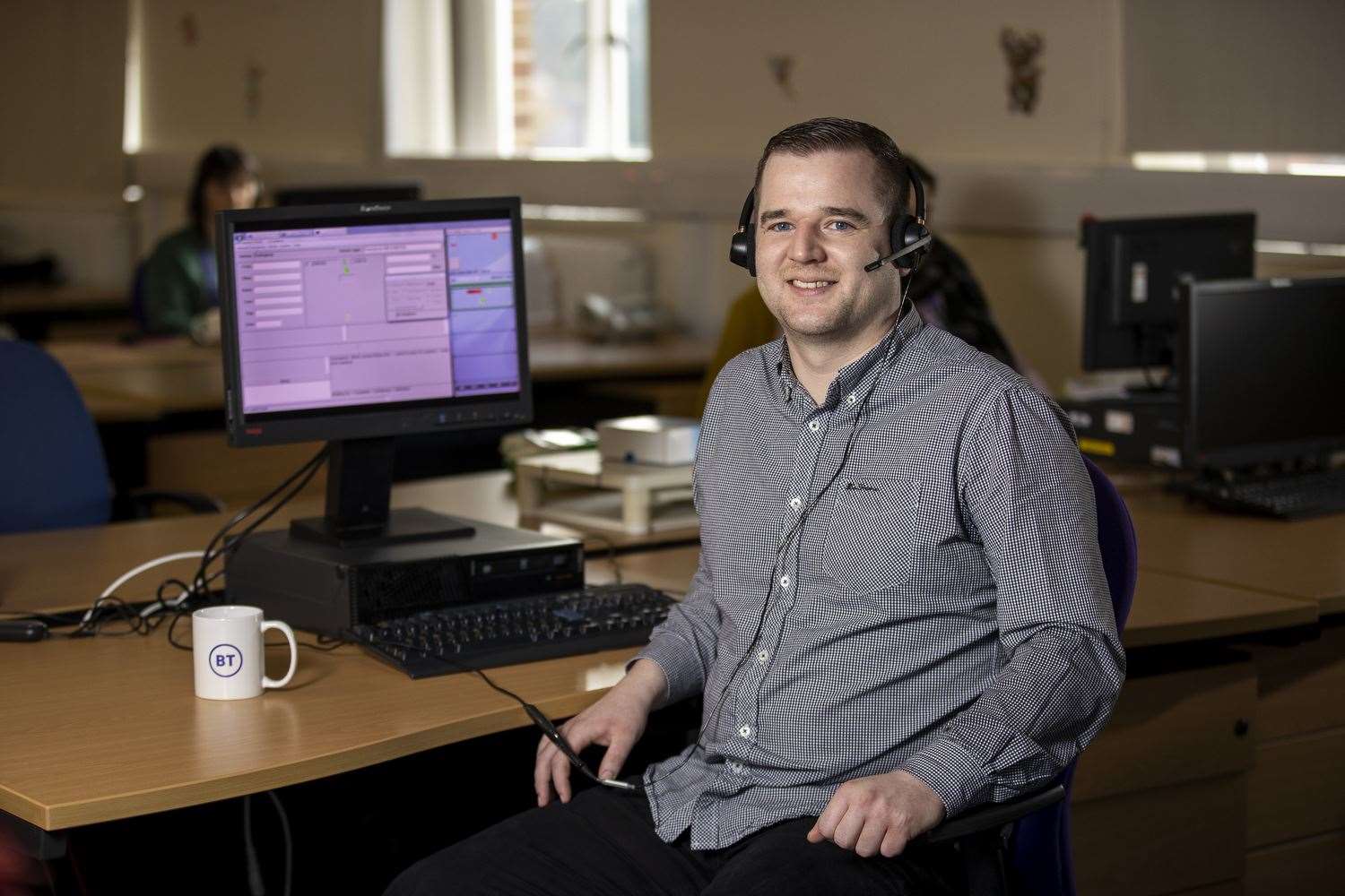 Paul McShane has worked as a call handler at the BT 999 centre in Northern Ireland for 10 years (Liam McBurney/PA)