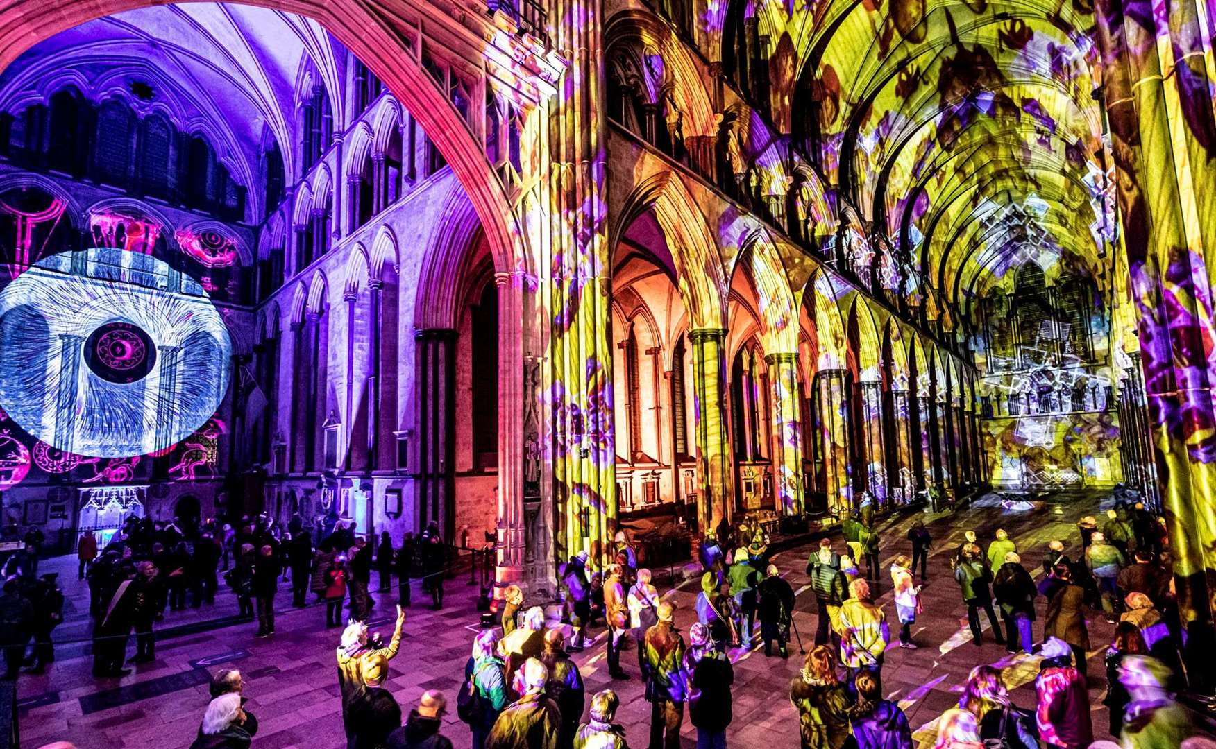 Luxmuralis light show returns to Canterbury Cathedral as part of the