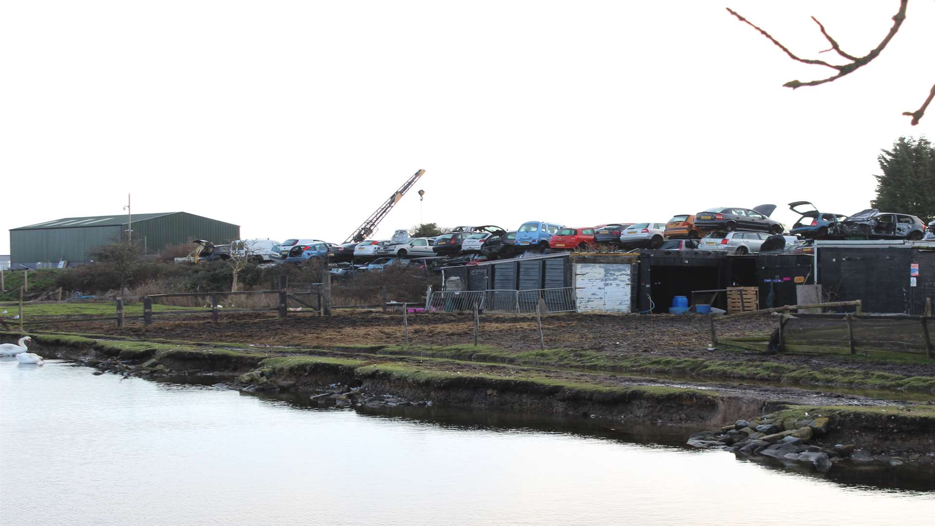 The canal and site of the Queenborough Lines