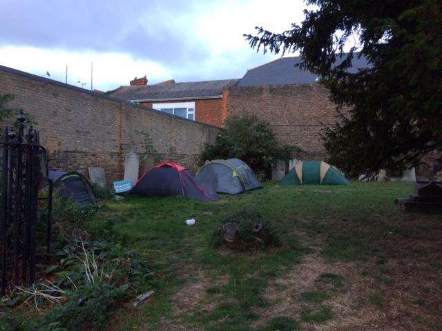 People have been living at the St George's church site for weeks (5168307)