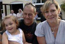 Harriet Penfold.with parents Nevill and Becky in 2007.