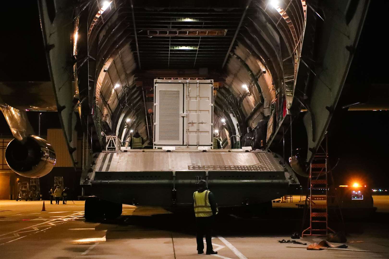 The oxygen units were loaded on to the world’s largest cargo plane (Press Eye/PA)