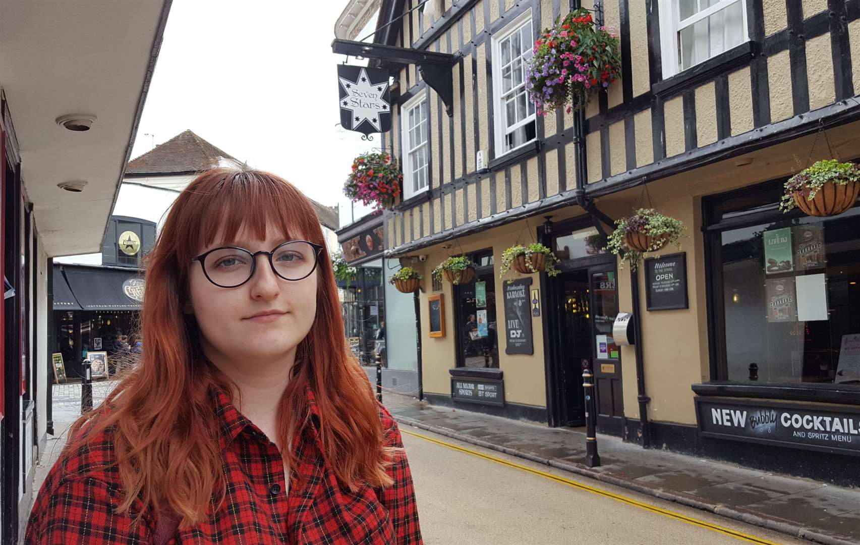 Alexandra Clifford outside the Seven Stars pub in Canterbury (15107981)