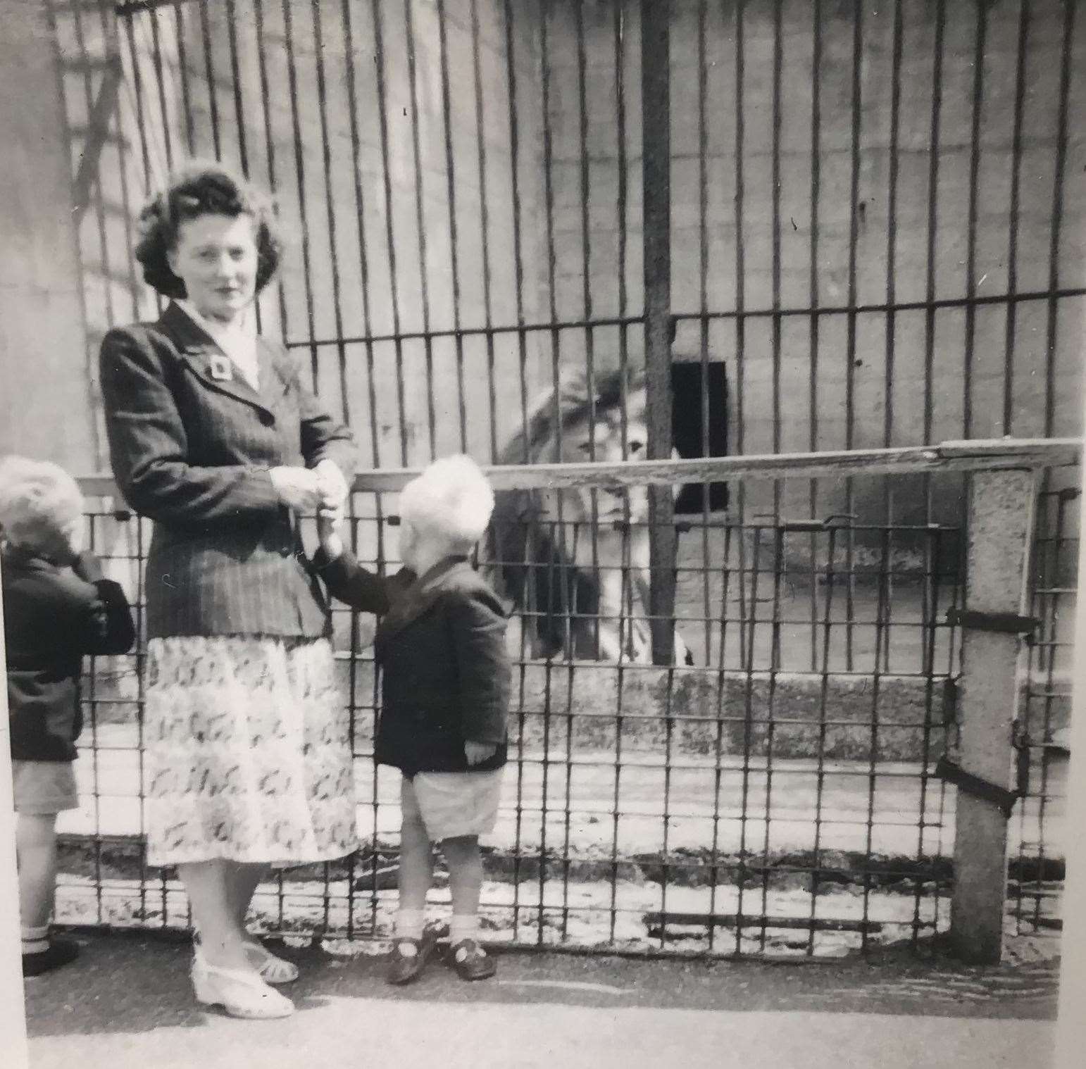 David and Peter Sargeant with their mother Mavis in 1955