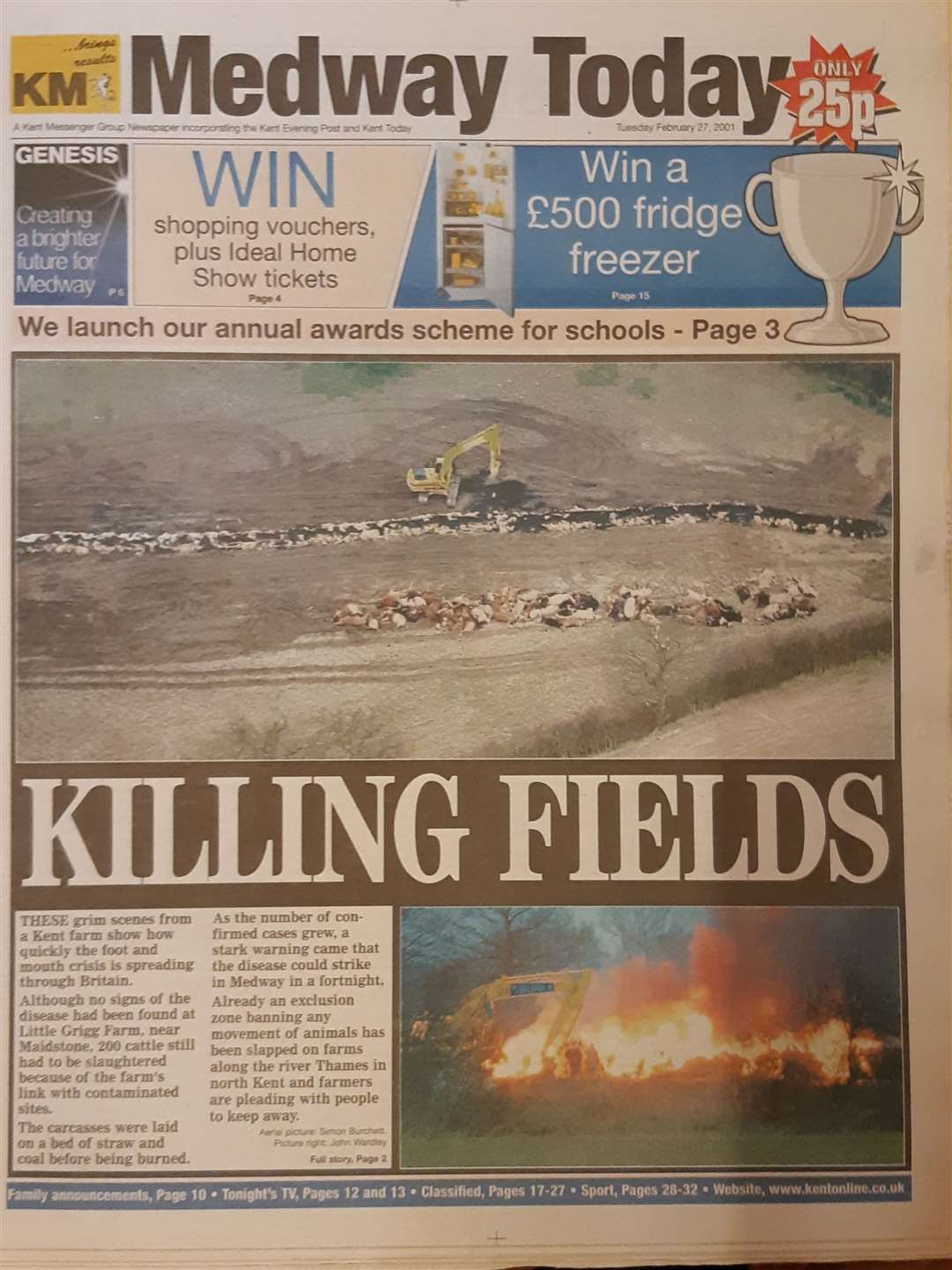 The KM Group's evening paper, February 27, 2001