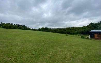 The field in Chartham where the glamping site would be established