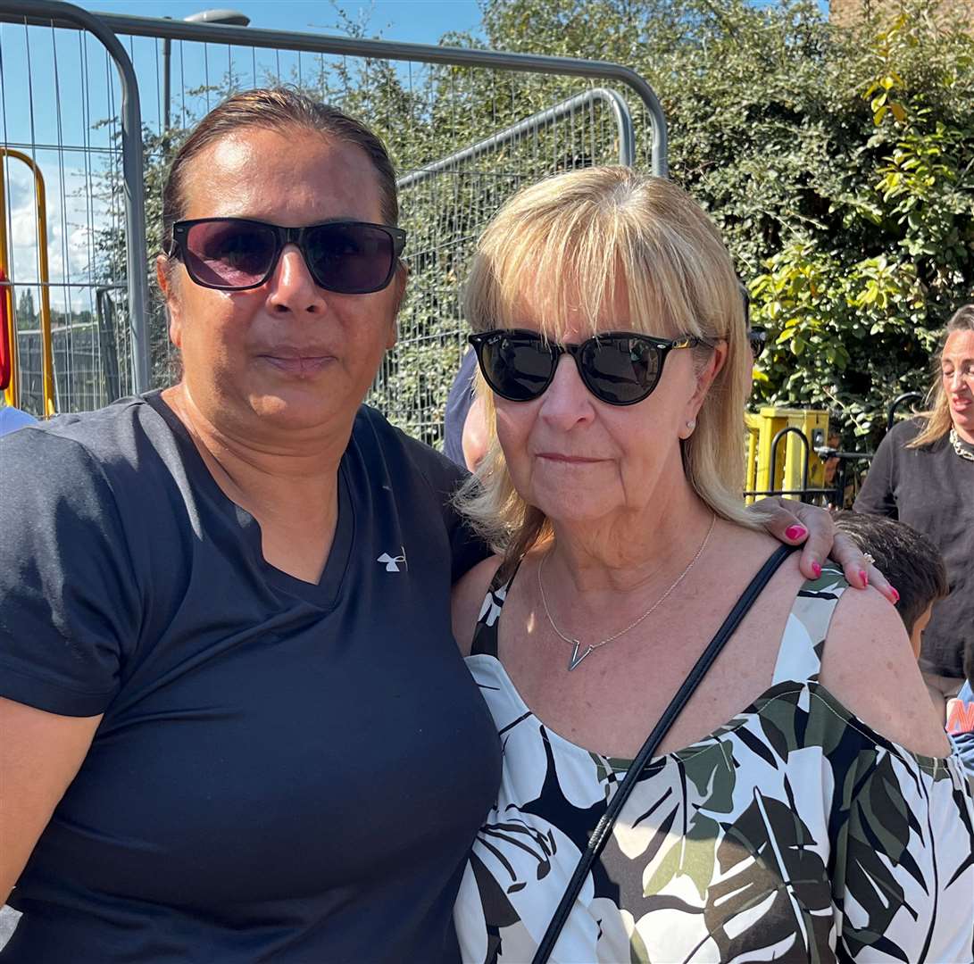 Residents Chrissie Braganza and Vivien Forsyth at Baker Crescent Park in Dartford