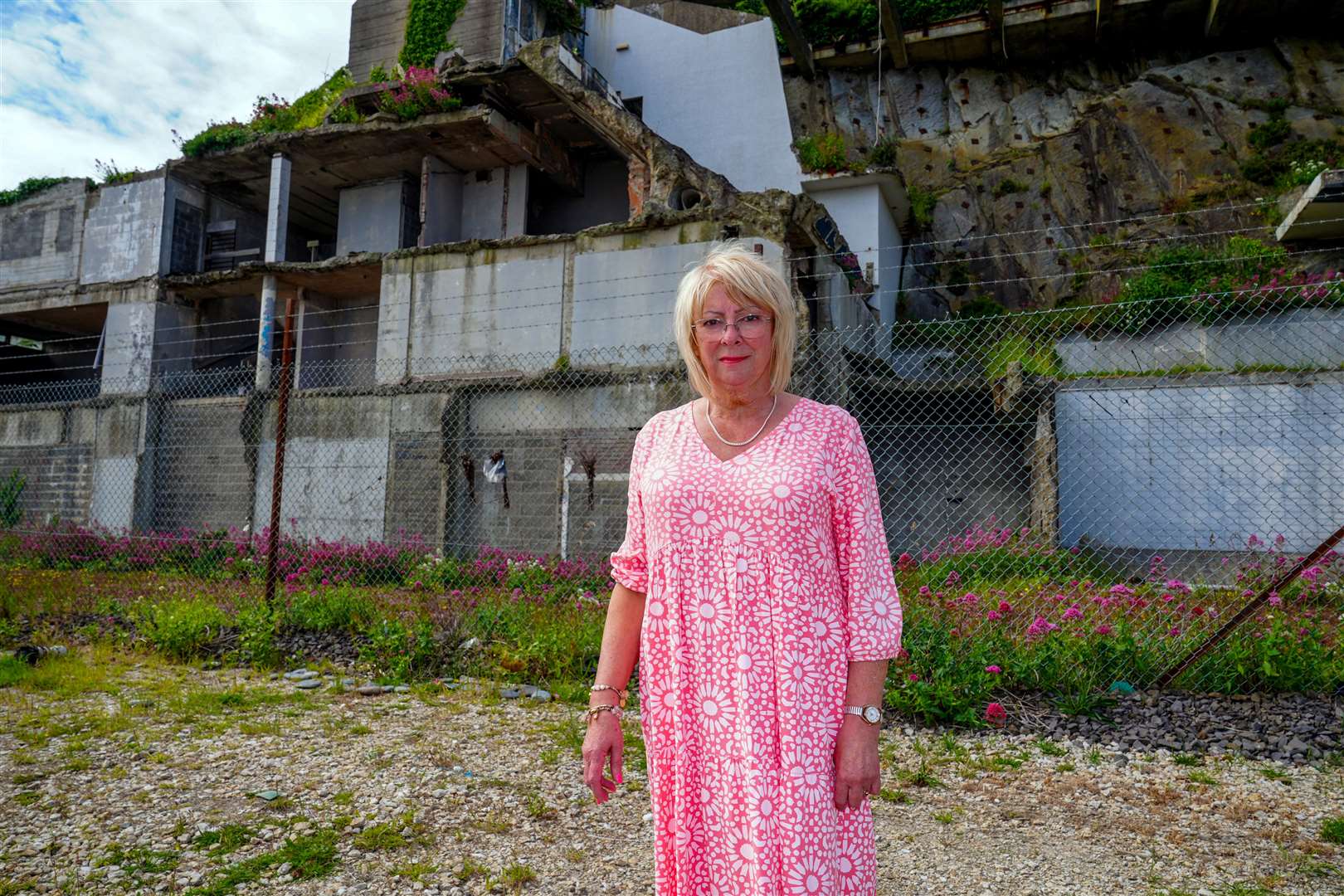 Tina Brennan at the site of the Summerland disaster in Douglas (Peter Byrne/PA)