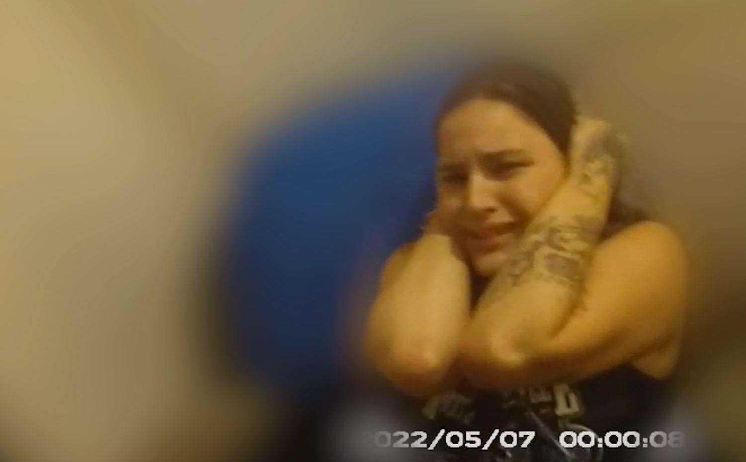 Screengrab taken from bodyworn video showing Alice Wood during her arrest (Cheshire Police)