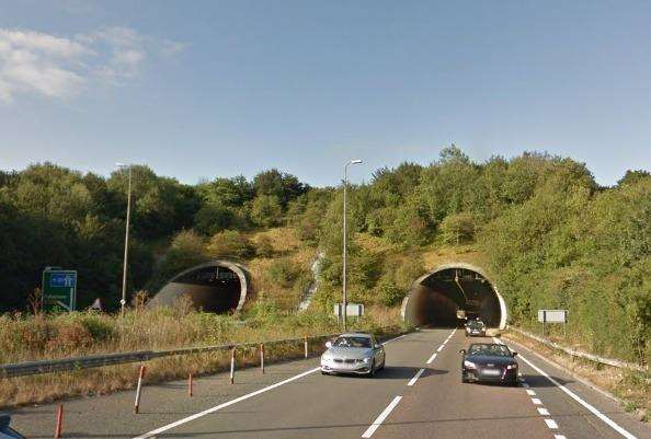 The A20 Roundhill Tunnel was shut in both directions. (7065207)