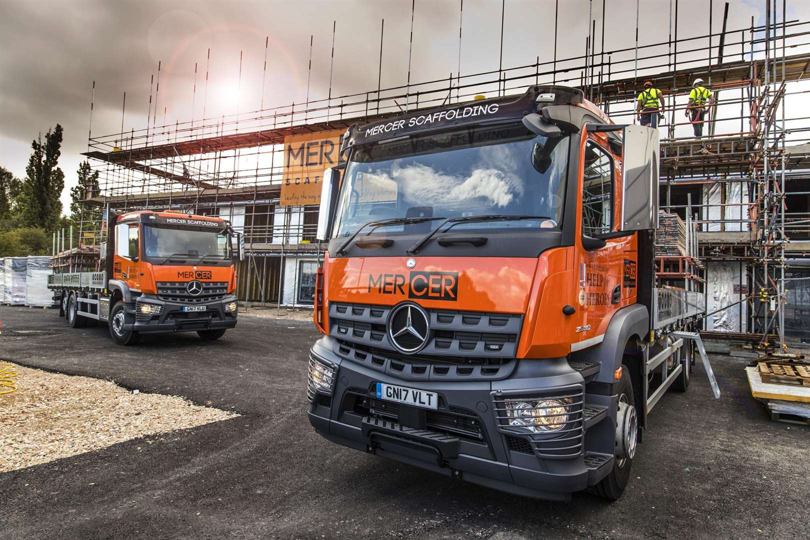 Sparshatts of Kent supplied Longfield-based Mercer Scaffolding with its first three Mercedes-Benz trucks