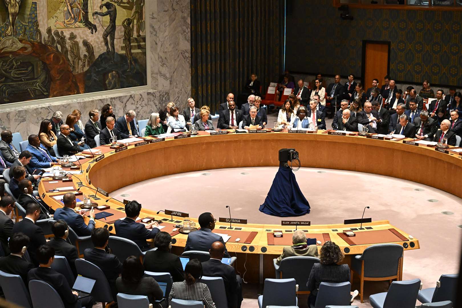 Prime Minister Sir Keir Starmer addresses the Security Council (Leon Neal/PA)