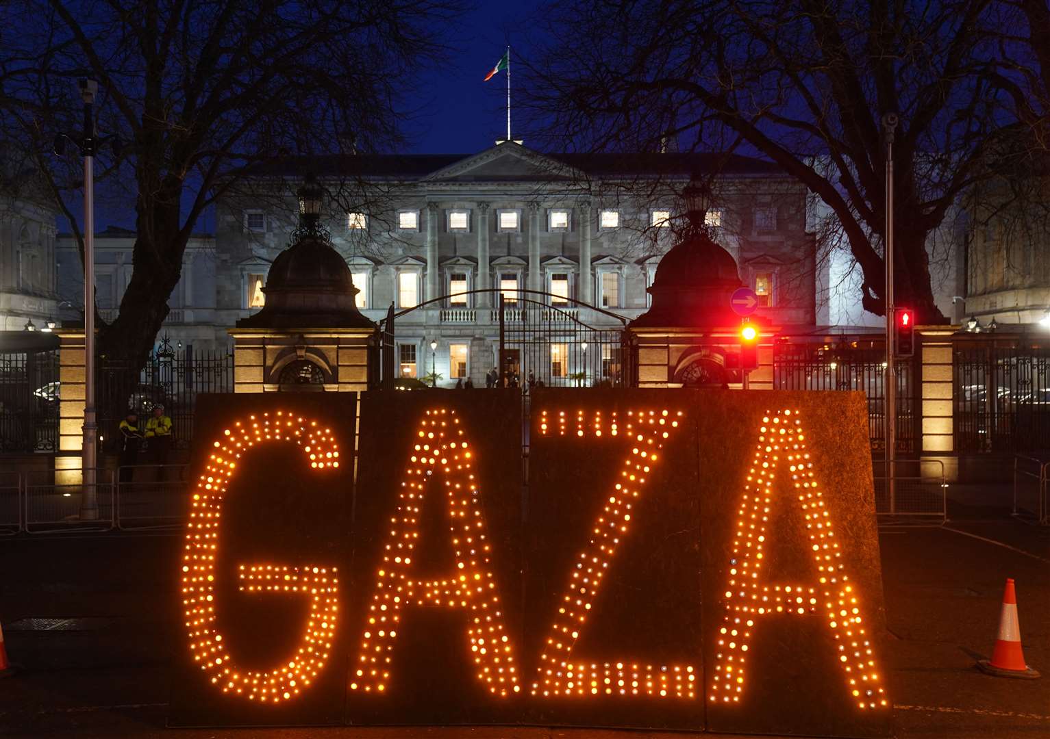 An installation outside Leinster House (Brian Lawless/PA)