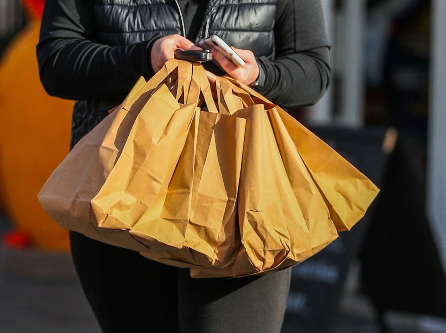 Leah Cain helps deliver packed lunches provided by Taste in Dingle, Liverpool (Peter Byrne/PA)