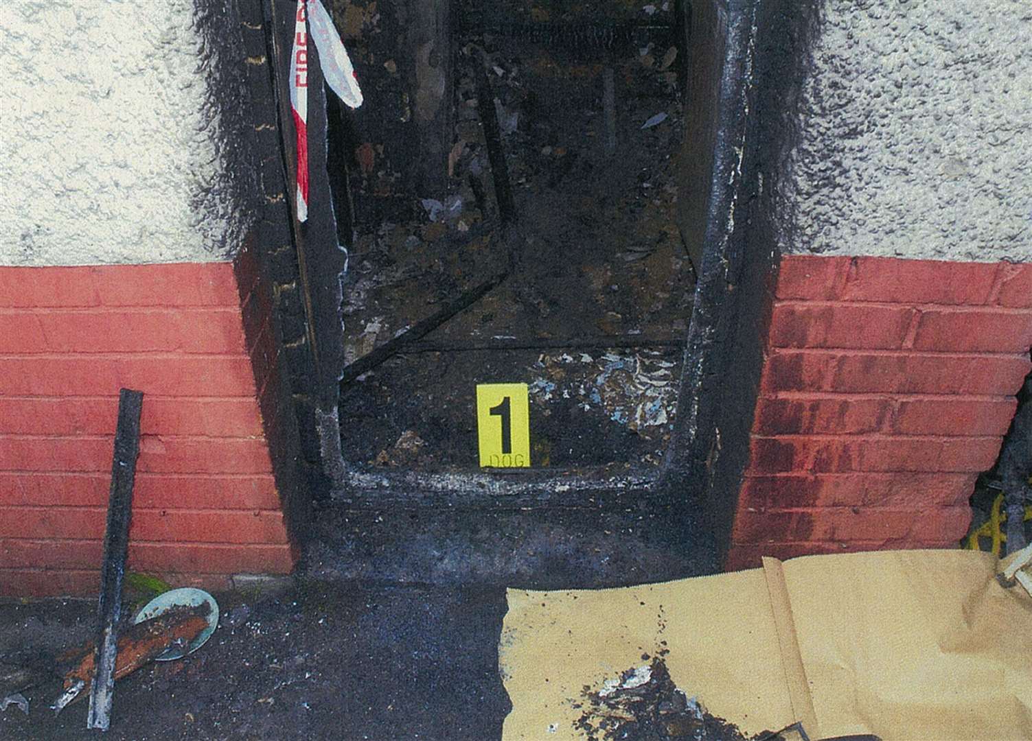 Damage caused to the home by the arson attack (CPS/PA)