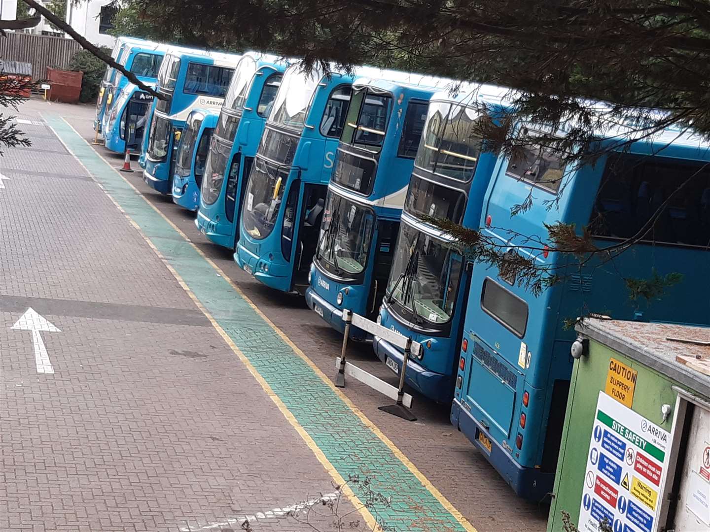 The Arriva bus depot in Armstrong Road, Maidstone
