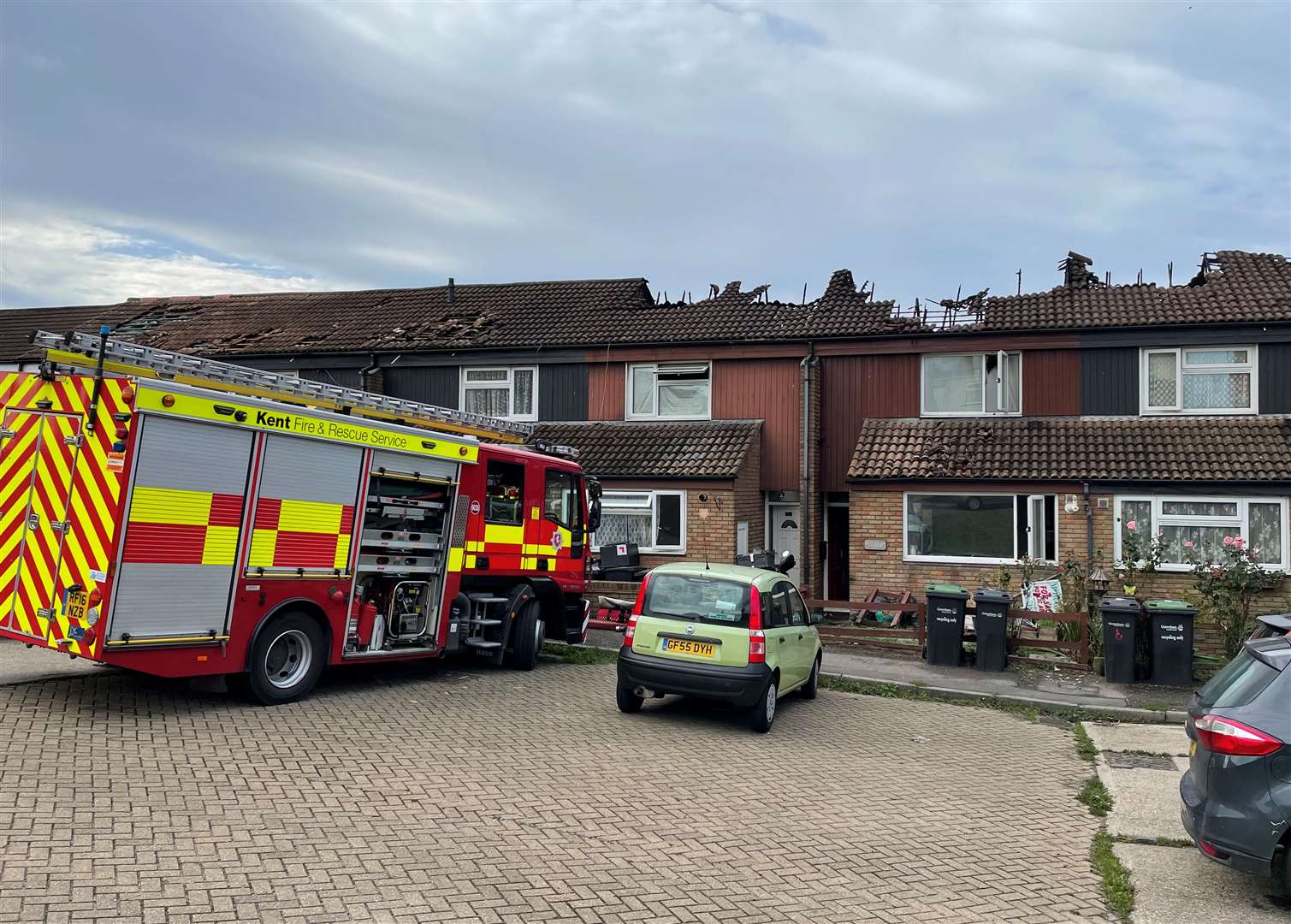 Six homes were damaged in a late night blaze on Monday. Picture: Alex Langridge