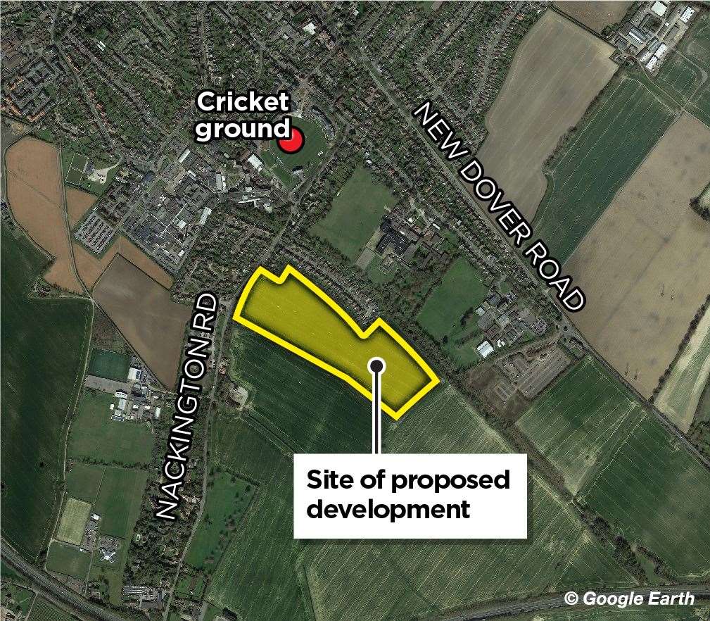 The location of the proposed housing estate