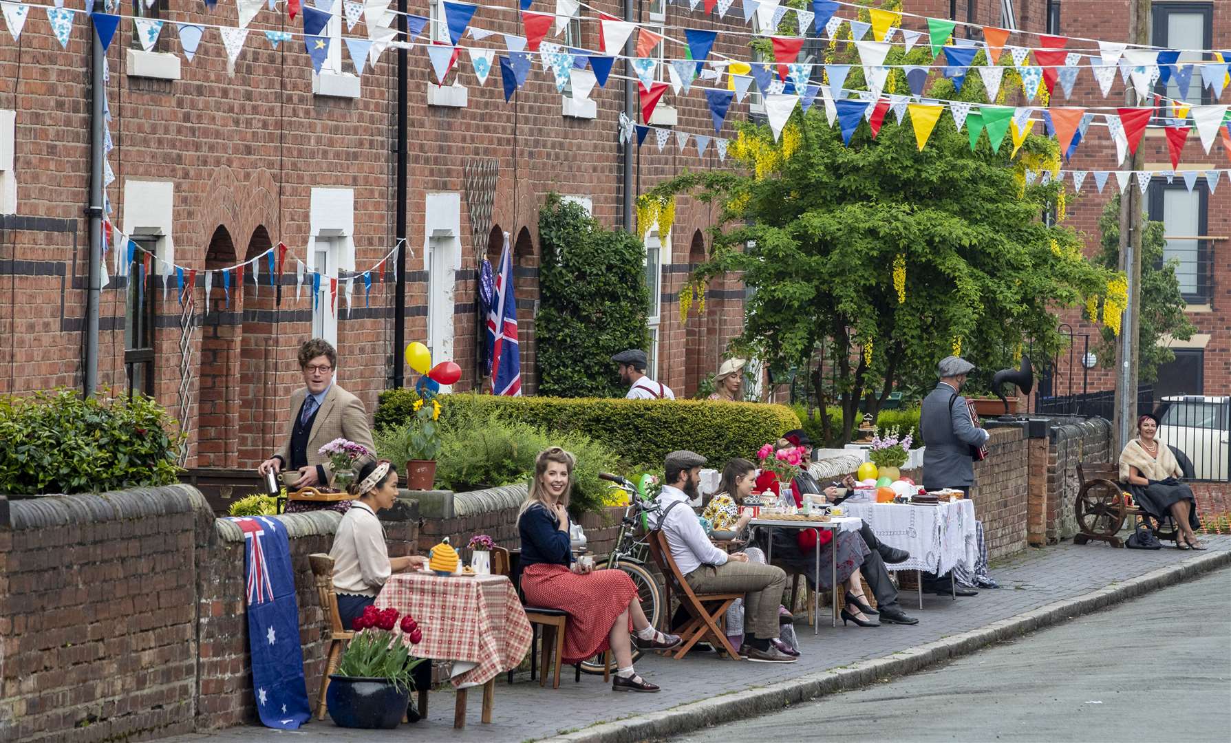 Tables were set ready for morning tea celebrations (Peter Byrne/PA)