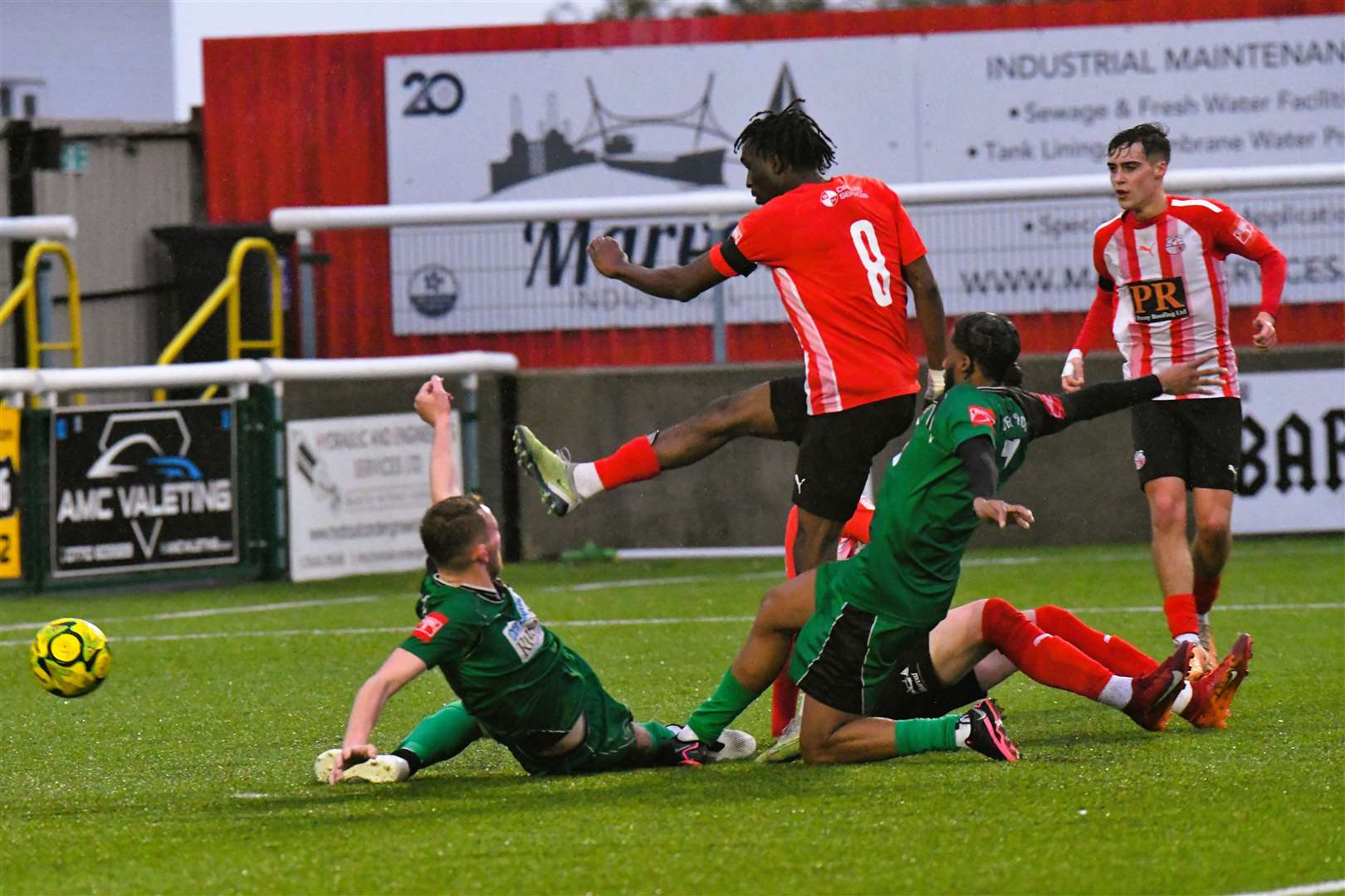 Eitel Goueth scored Sheppey United’s opener against Phoenix Sports on Saturday Picture: Marc Richards