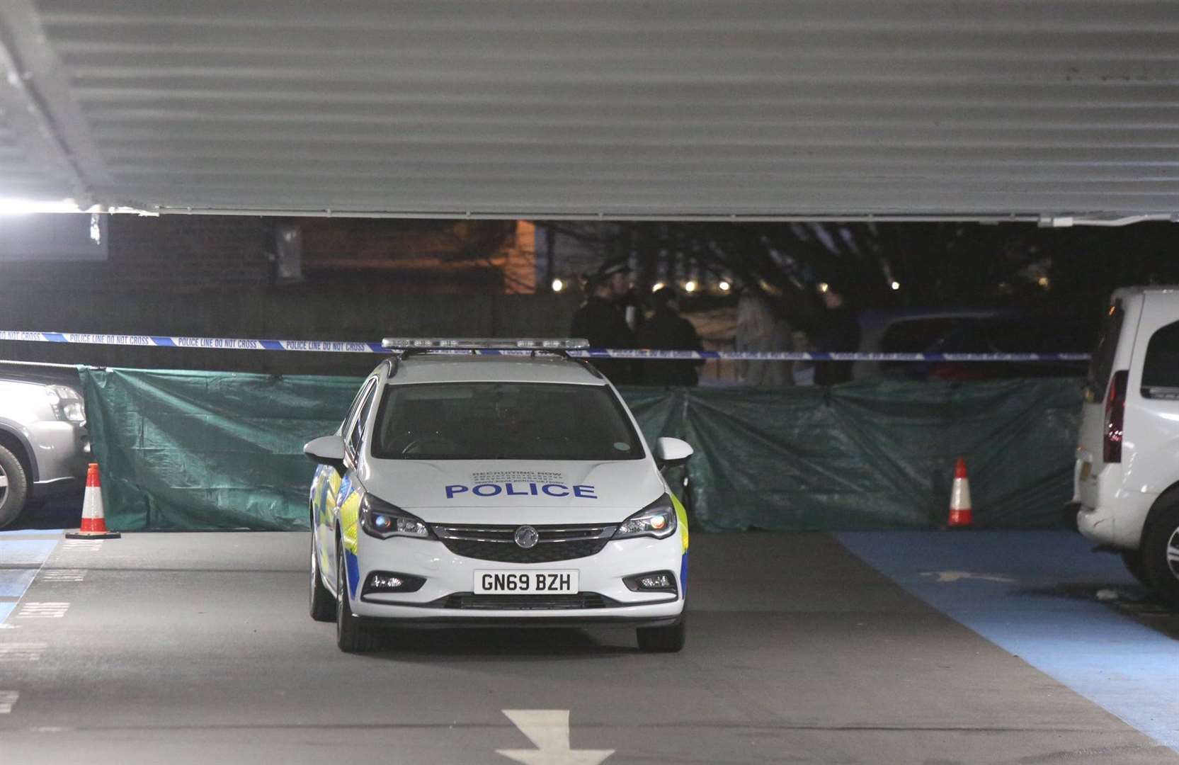 Police have cordoned off the car park. Picture: UKnip