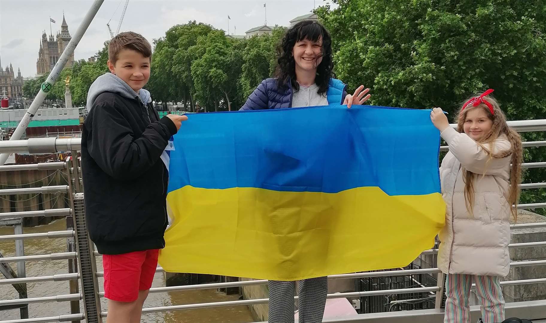Khrystyna with her mother Natalia and brother Myroslav in London this year. Submitted picture