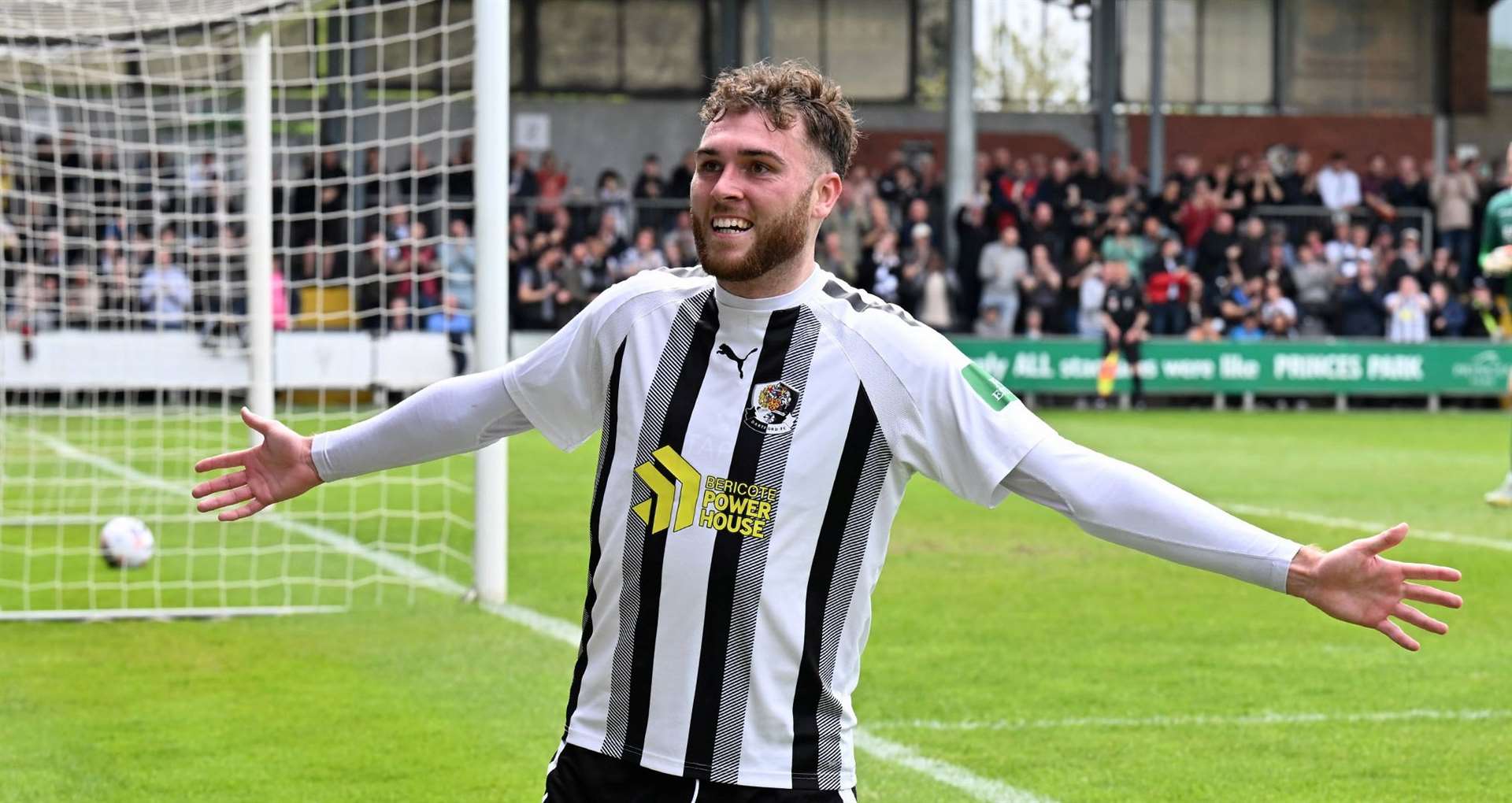 Striker Harvey Bradbury – is set to return from a ban for Dartford’s derby trip to Tonbridge this Saturday. Picture: Keith Gillard