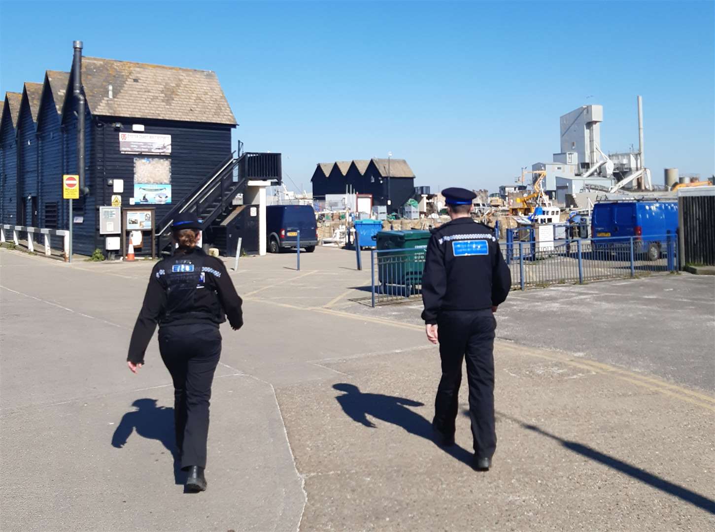 Police out on patrol in Whitstable during lockdown.