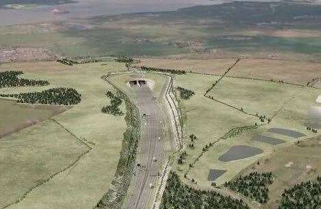 Lower Thames Crossing south portal and chalk park. Image: National Highways