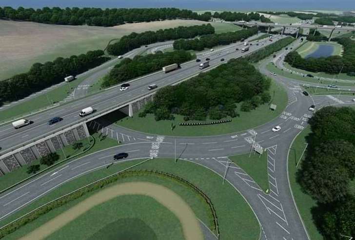 How the Stockbury Flyover will look. Picture: National Highways