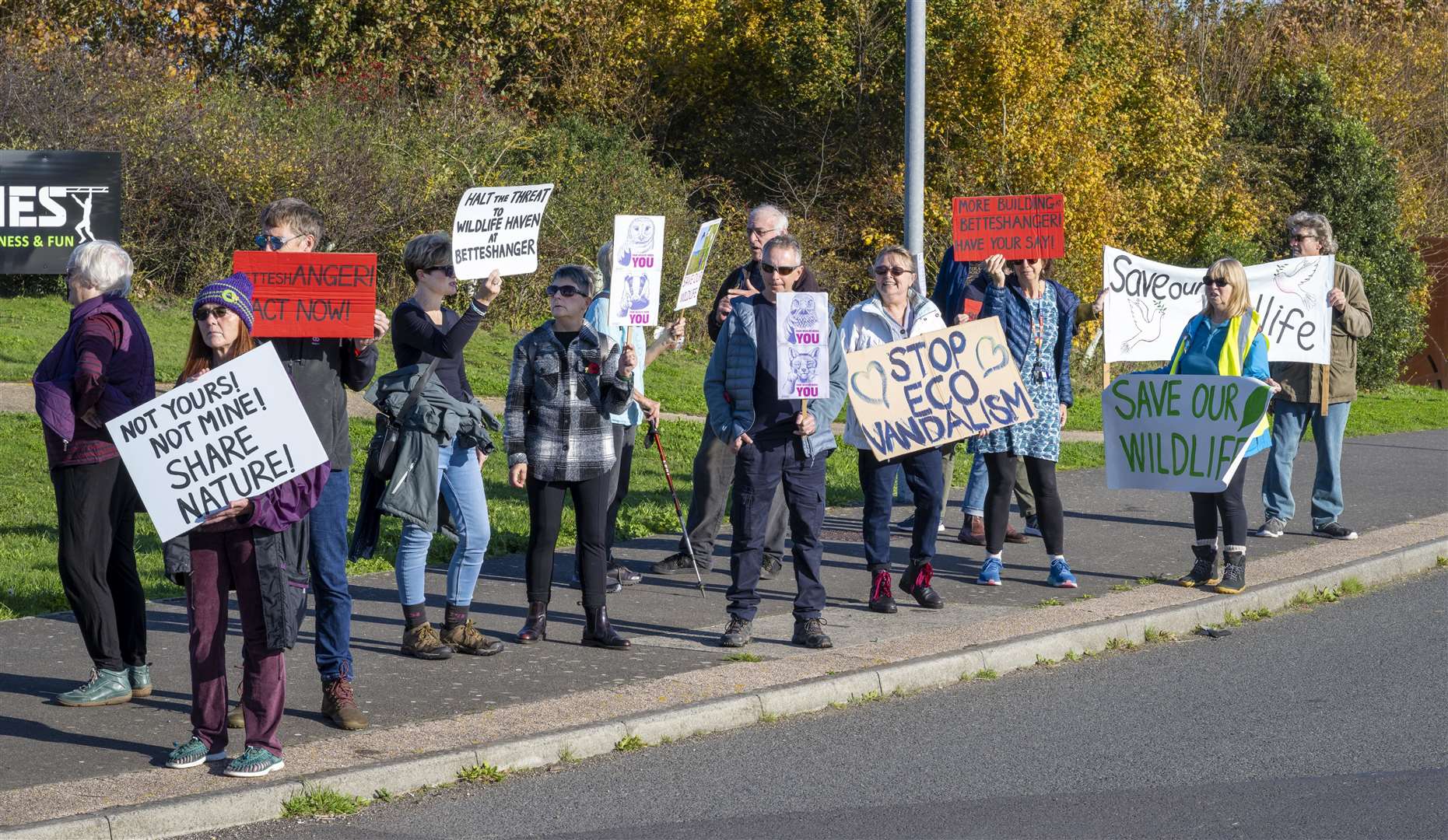 Protests took place outside the park. Picture: Friends of Betteshanger