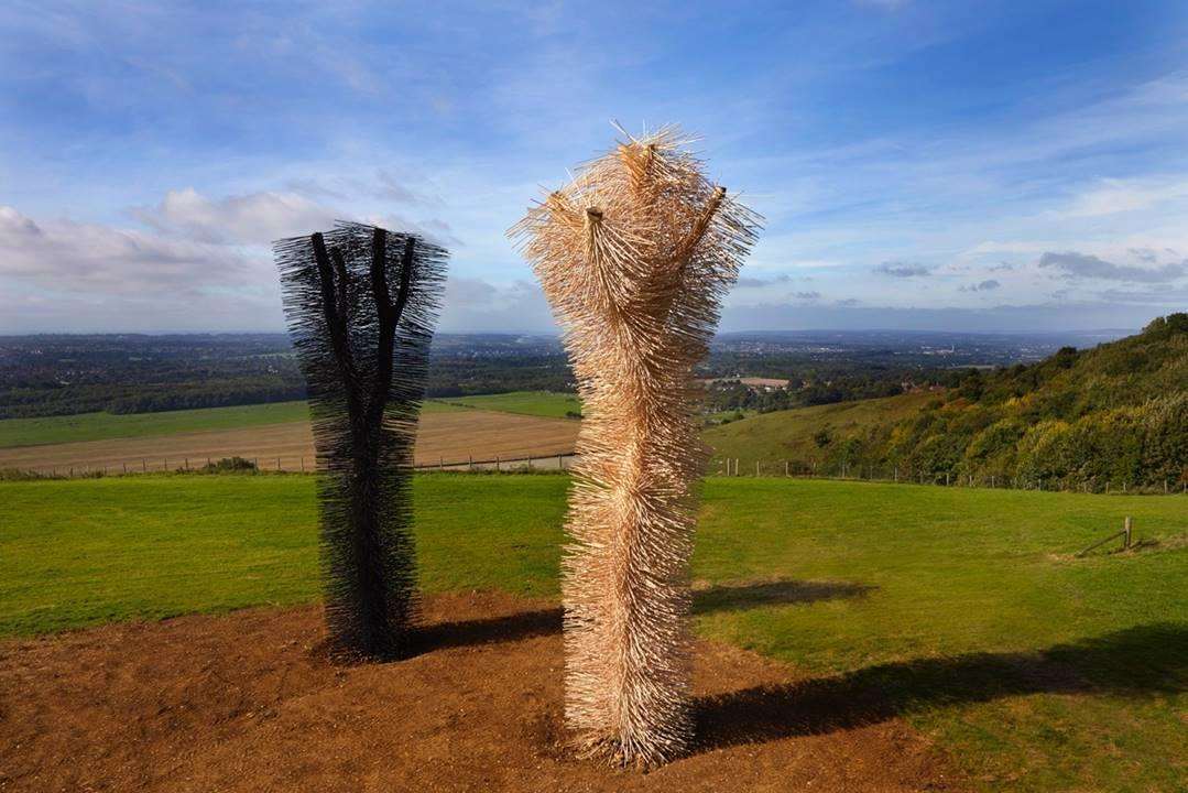 New scuplutres, Ash to Ash, created by artists Ackroyd and Harvey at White Horse Wood near Maidstone