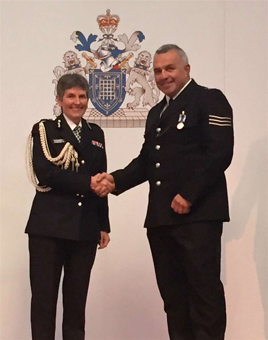 Met Commissioner Dame Cressida Dick with Sergeant Matt Ratana (Metropolitan Police/PA)