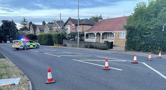 The A229 Linton Road was closed due to a burst water main. Photo: @KentSpecials