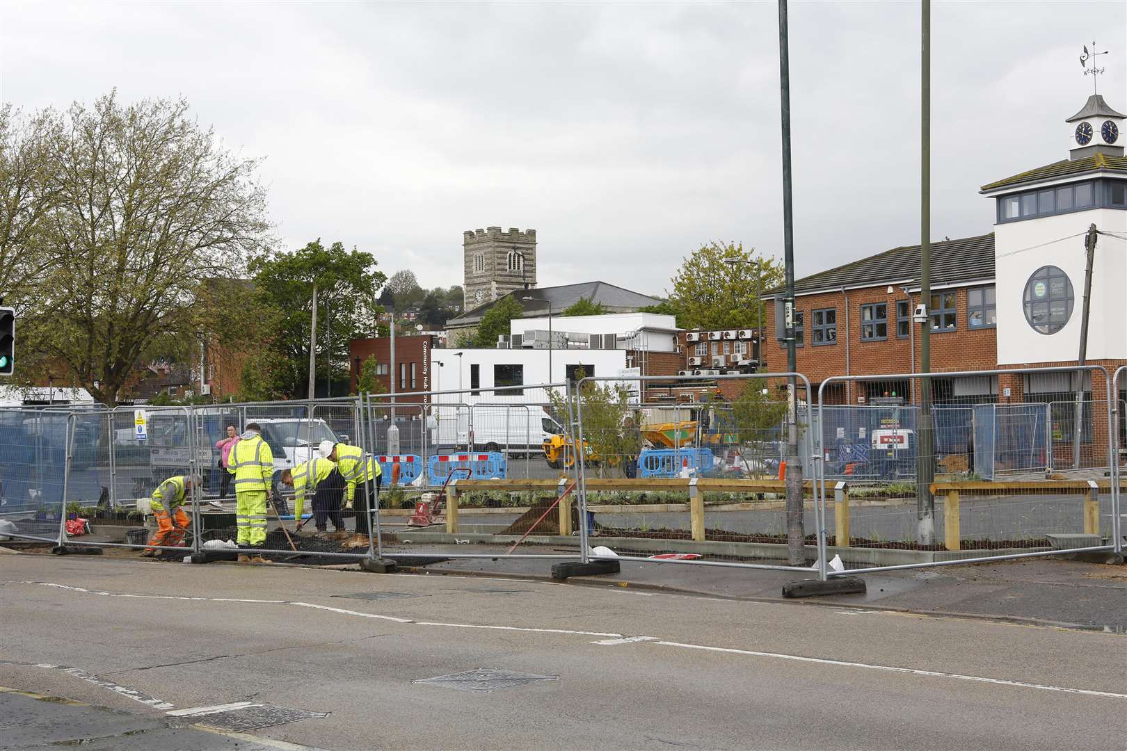 Work being done on the car park..Commercial Rd, Rochester ME2 2AD.Picture: Andy Jones. (2734570)